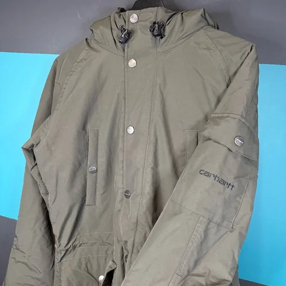 Carhartt Olive Green Hooded Puffer Coat - Picture 5 of 16